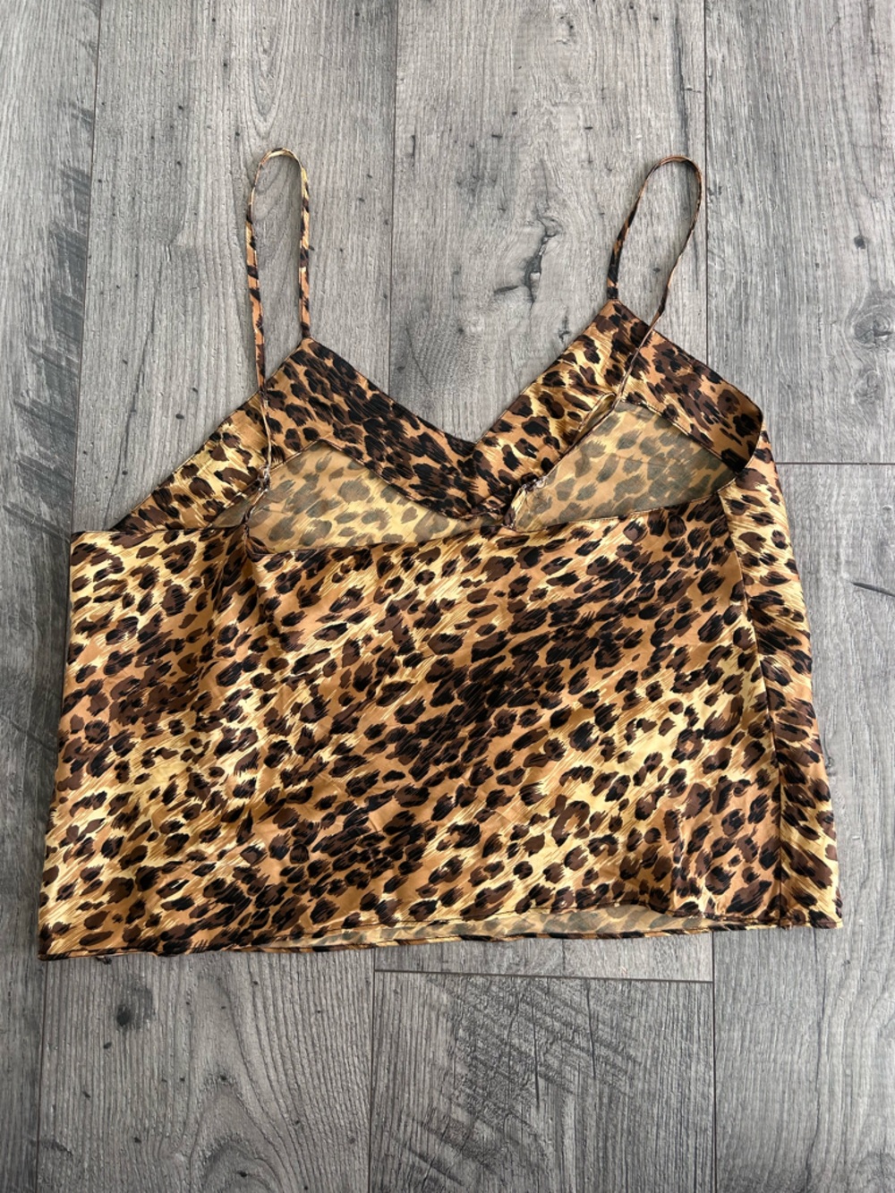 Athene Cheetah Print 100% Silk Pajamas Tank & Shorts Set Size Small - Picture 4 of 9